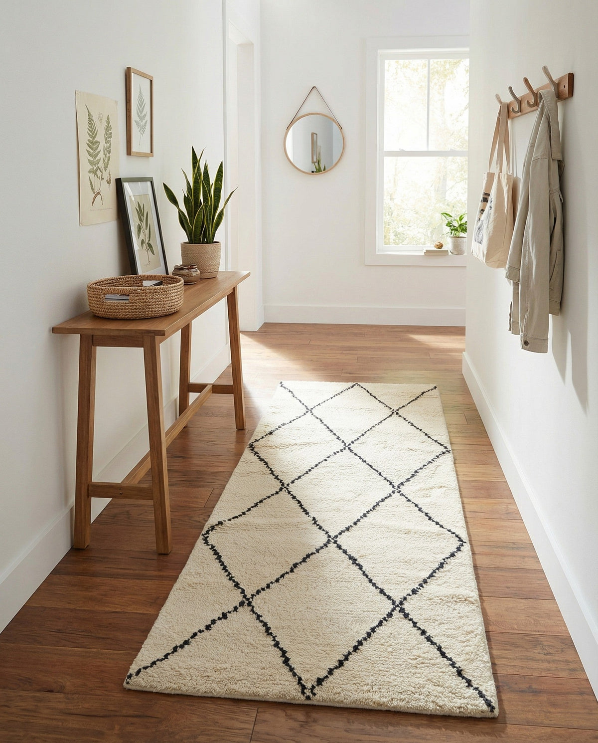 Zouina Berber Wool Collection Area Rug - Atlas Runner Ivory and Black  lifestyle 30
