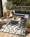 Urban Terrace Collection Area Rug -  Mercer Rectangle Black and White  lifestyle 21