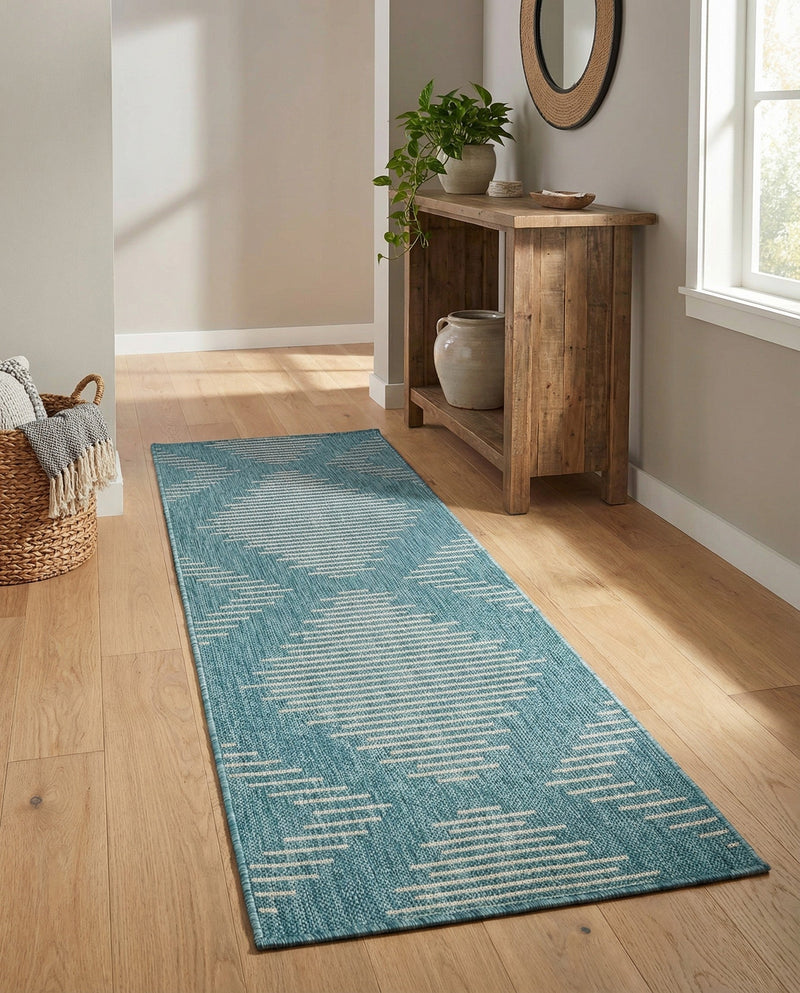 Urban Terrace Collection Area Rug -  Chelsea (Light Aqua) Runner Light Aqua  lifestyle 73