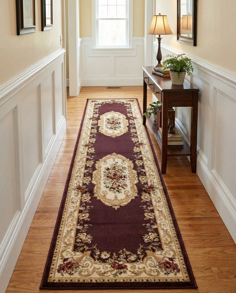Versailles Elegance Collection Area Rug -  Louveciennes (Brown) Runner Brown  lifestyle 37