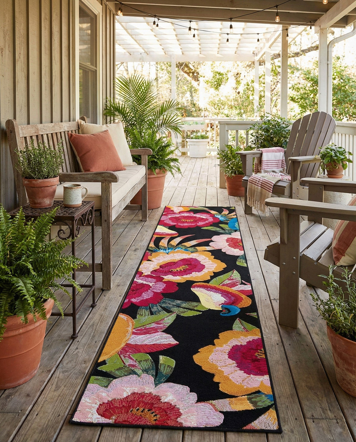 Seaside Blooms Collection Area Rug -  Versailles Runner Multi  lifestyle 105