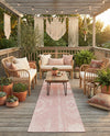Desert Nomad Terrace Collection Area Rug - Sahara (Pink) Runner Pink  lifestyle 21