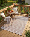 Seaside Stripes Collection Area Rug -  Boardwalk (Red) Rectangle Red  lifestyle 10