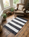 Tassel Trail Collection Area Rug - Pathway (Navy Blue) Runner Navy Blue  lifestyle 46