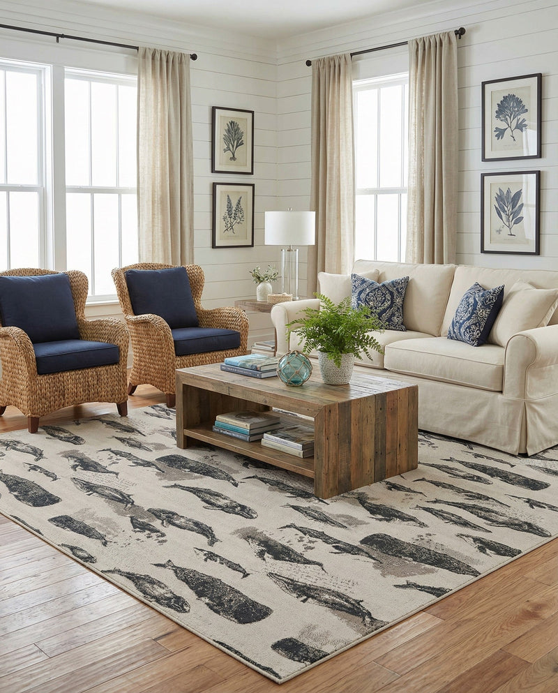 Seaside Haven Rugs Collection Area Rug -  Seabreeze Rectangle Beige  lifestyle 13