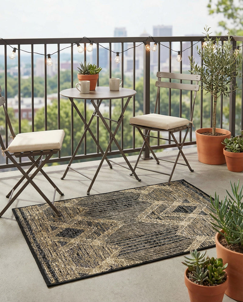 Urban Terrace Collection Area Rug -  Loft Rectangle Charcoal  lifestyle 22