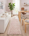 Berber Lattice Shag Collection Area Rug - Atlas (Light Pink) Runner Light Pink  lifestyle 26