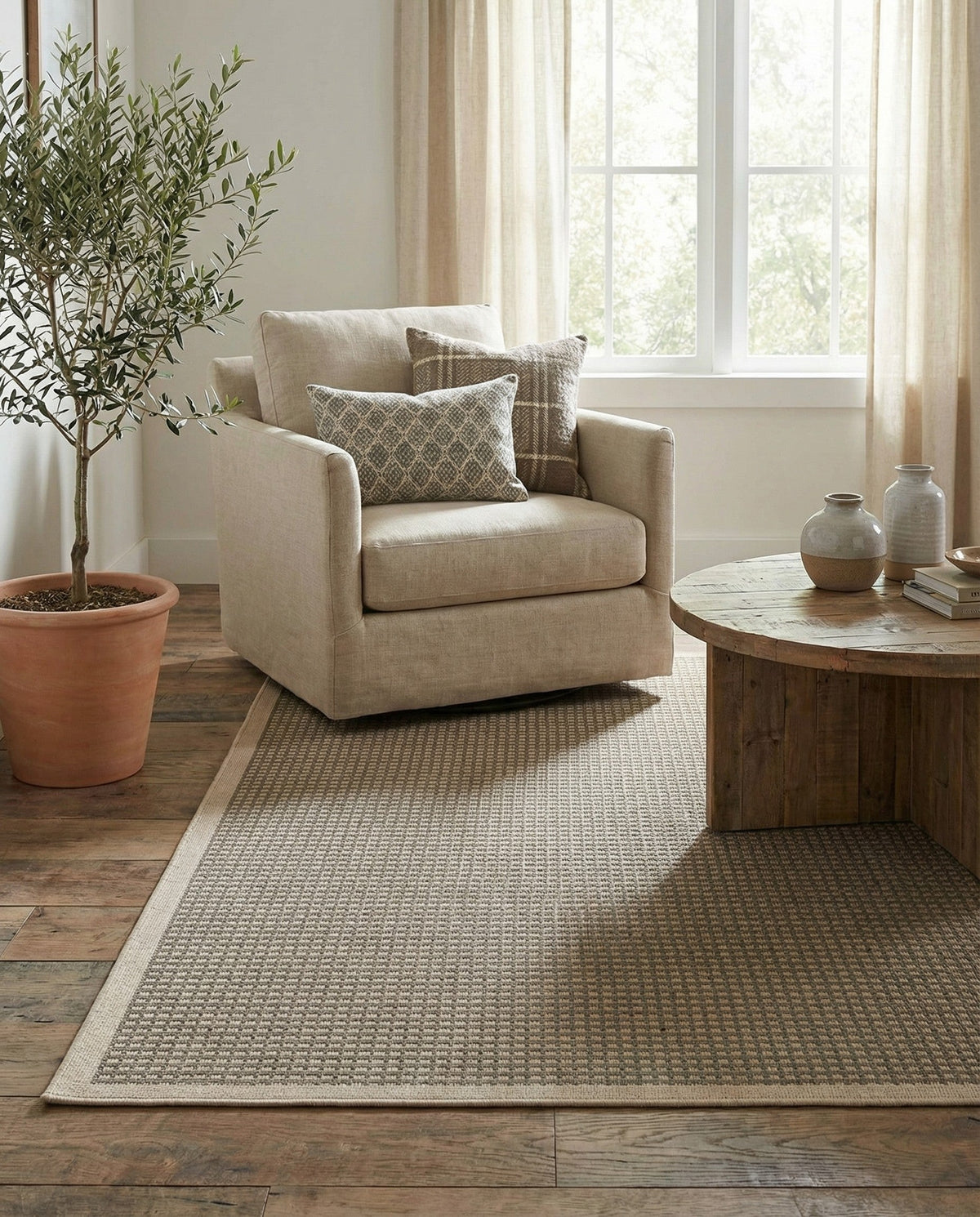 Terrace Fringe Collection Area Rug - Patio Square Brown  lifestyle 104