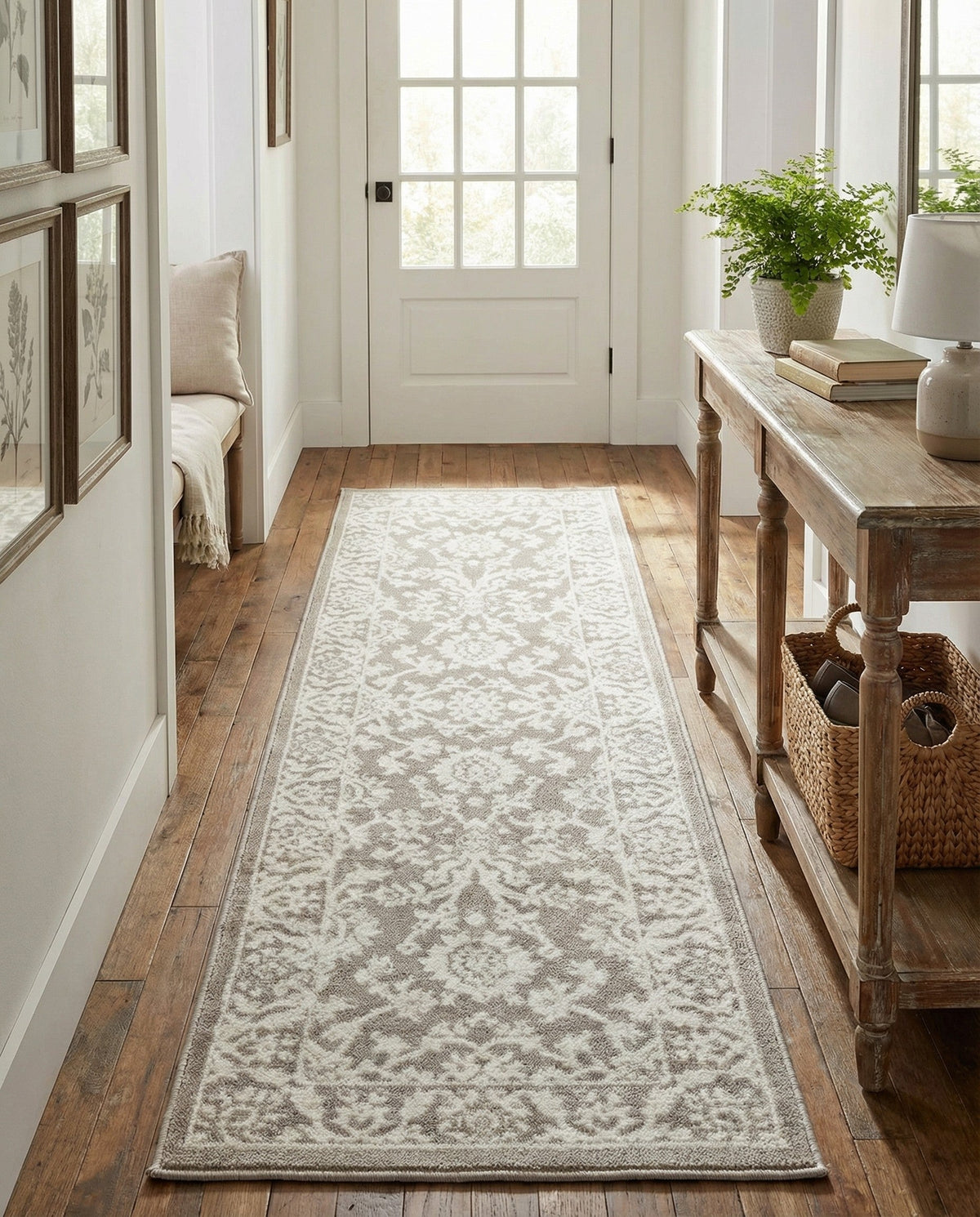 Savannah Elegance Collection Area Rug - Augusta (Light Gray) Runner Light Gray  lifestyle 84