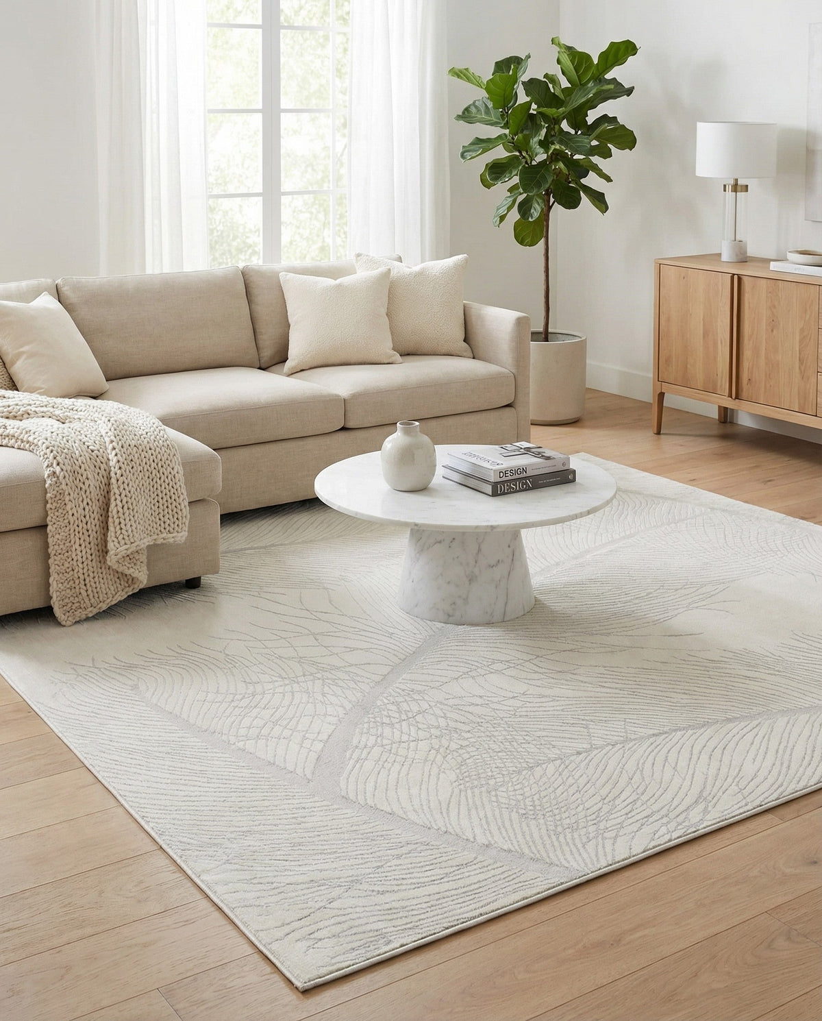 Bloomsbury Elegance Collection Area Rug -  Westminster Square Ivory  lifestyle 135