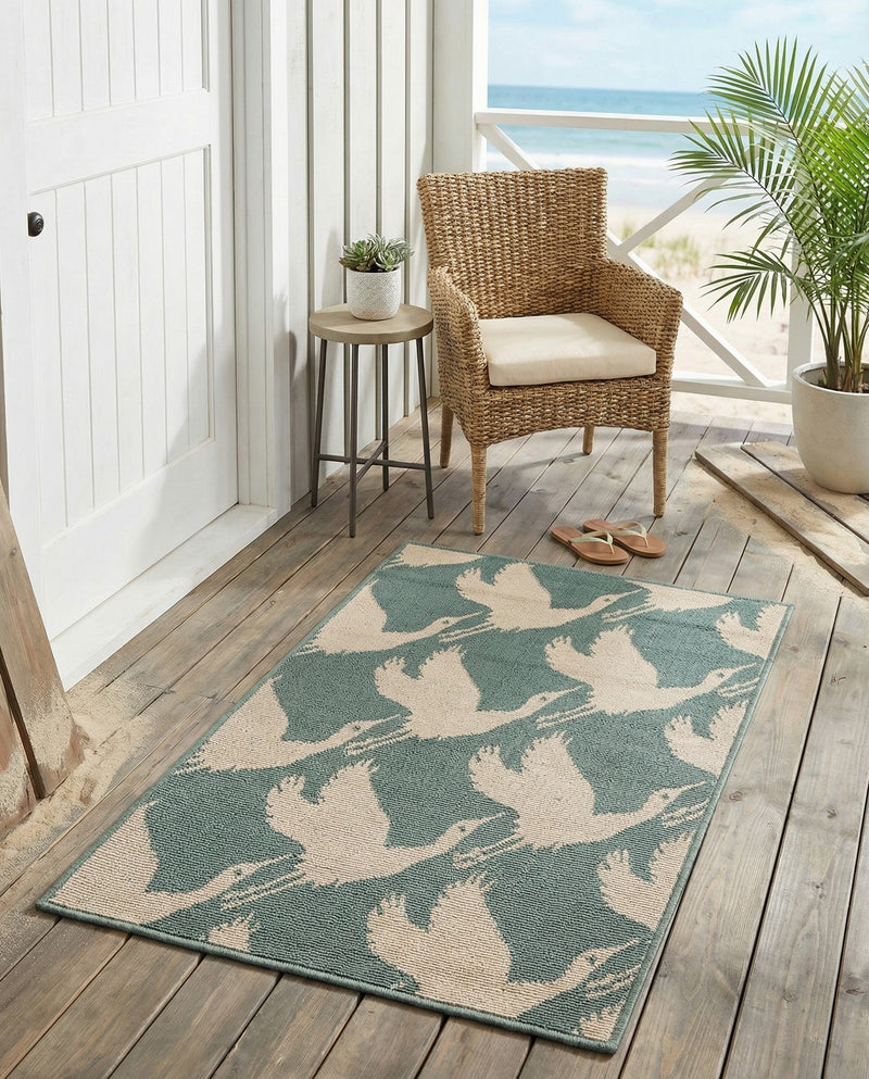 Seaside Haven Rugs Collection Area Rug -  Pelican Rectangle Stone Blue  lifestyle 13