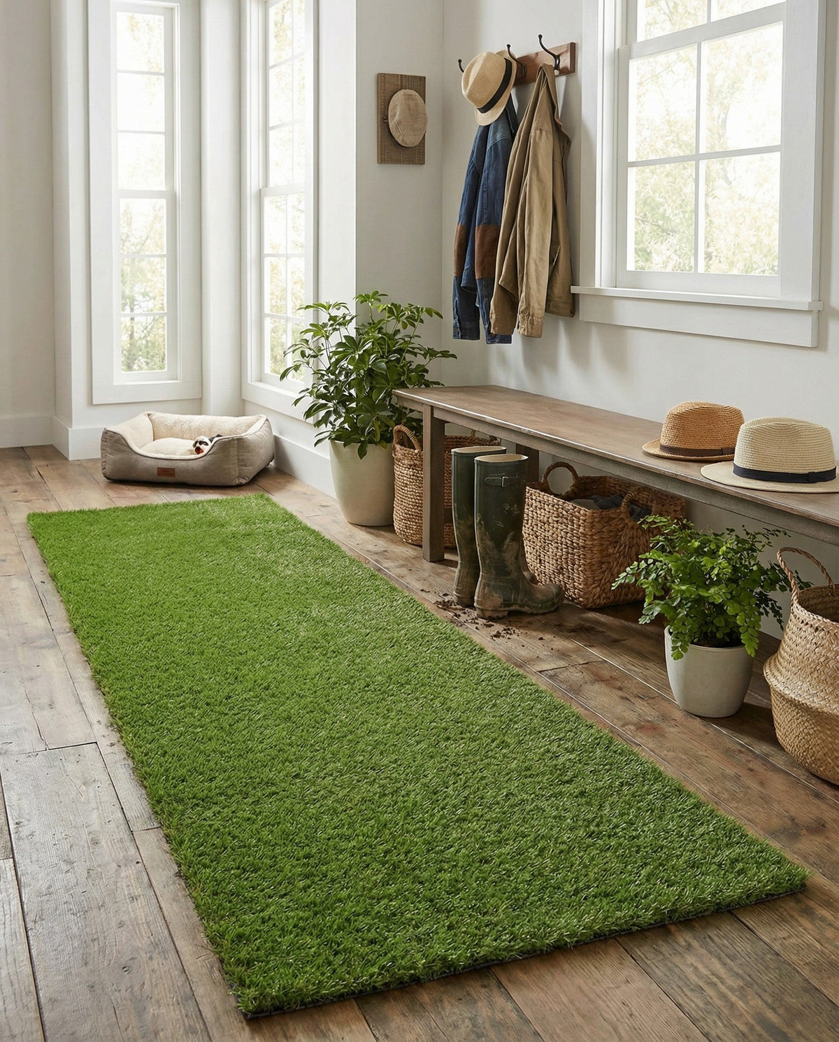Meadow Retreat Collection Area Rug - Glen Runner Green  lifestyle 155