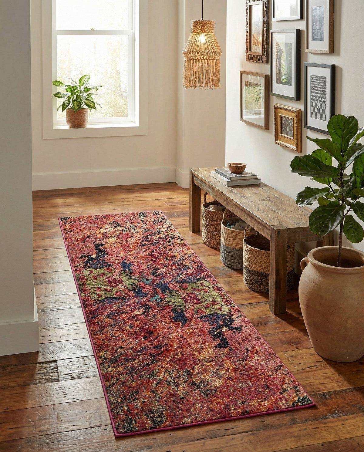 Autumnal Tapestry Collection Area Rug -  Chromaticville Runner Multi  lifestyle 50