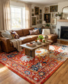 Parisian Elegance Collection Area Rug - Versailles (Rust Red) Rectangle Rust Red  lifestyle 10