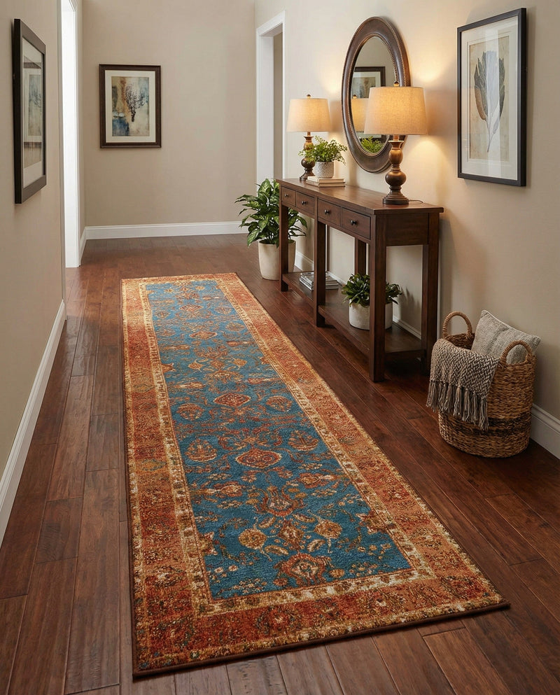Patio Heritage Collection Area Rug -  Pavilion Runner Navy Blue  lifestyle 54