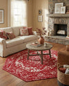 Georgetown Rugs Collection Area Rug - Dupont (Red) Octagon Red  lifestyle 71