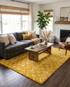 Berber Lattice Shag Collection Area Rug - Atlas (Yellow) Rectangle Yellow  lifestyle 4