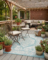 Patio Heritage Collection Area Rug -  Augusta (Aqua) Rectangle Aqua  lifestyle 21