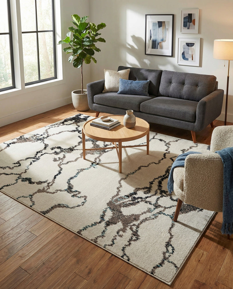 Brighton Terrace Collection Area Rug -  Aldrington Rectangle Ivory  lifestyle 24