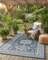 Tribal Terrace Treasures Collection Area Rug -  Incan Isle (Blue) Rectangle Blue  lifestyle 19