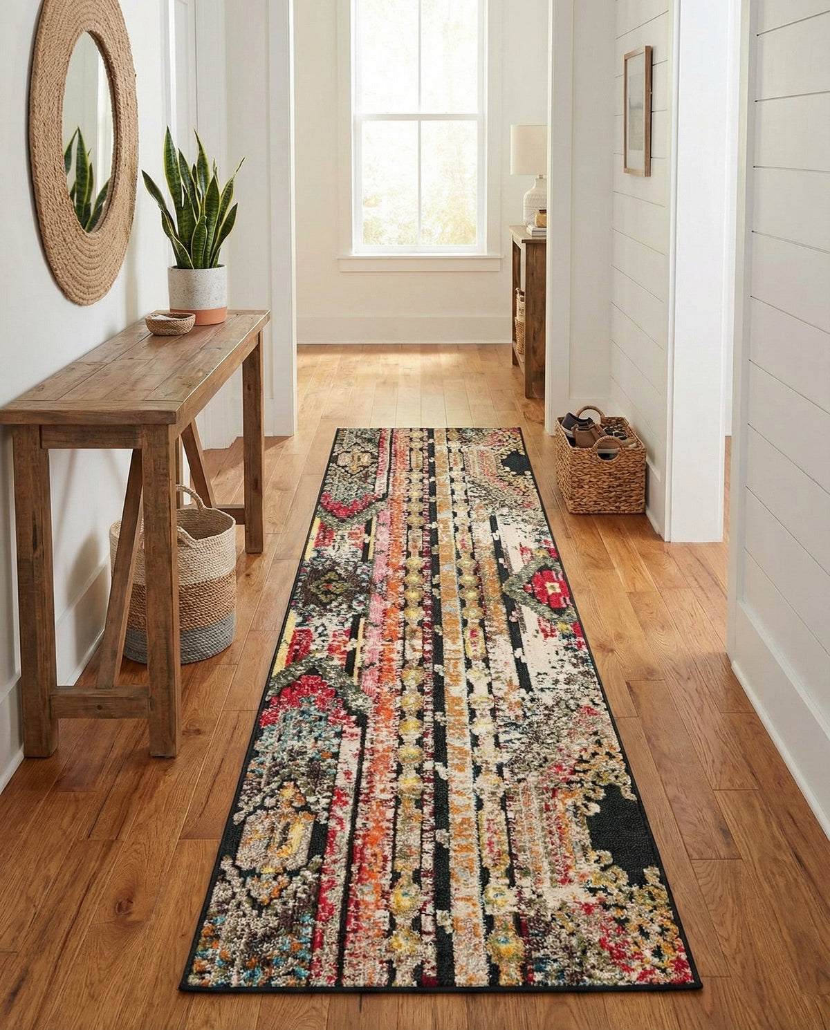 Outdoor Marrakesh Collection Area Rug -  Agadir Runner Multi Black  lifestyle 134