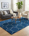 Trellis Mosaic Collection Area Rug - Arborville (Navy Blue) Rectangle Navy Blue  lifestyle 10