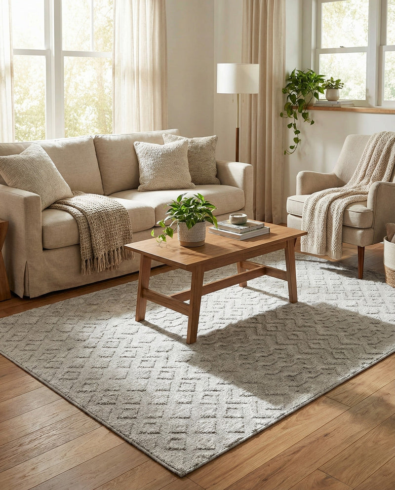 Garden Lattice Charm Collection Area Rug -  Pergola (Grey) Rectangle Grey  lifestyle 5