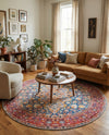 Heritage Elegance Collection Area Rug -  Hearst Round Navy Blue  lifestyle 29