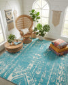 Brighton Stripes Collection Area Rug - Sussex (Light Blue) Square Light Blue  lifestyle 60