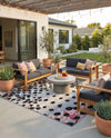 Urban Terrace Collection Area Rug -  Piazza Square White and Black  lifestyle 55