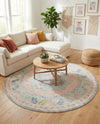 Savannah Series Collection Area Rug -  Augusta (Pink) Round Pink  lifestyle 66