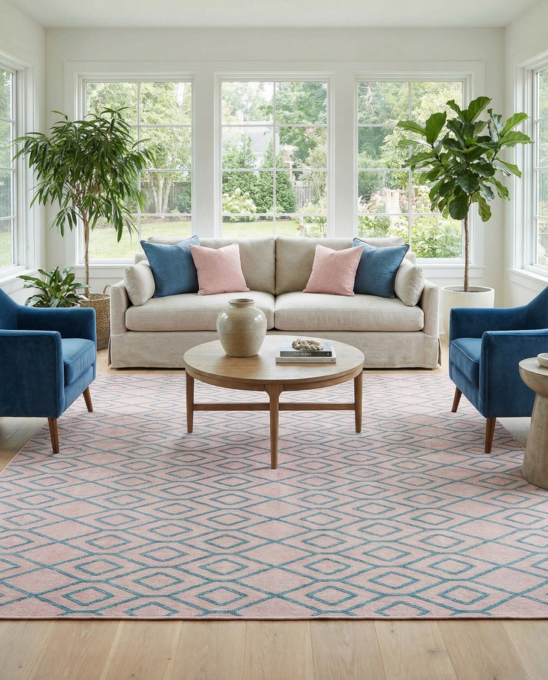 Urban Oasis Rugs Collection Area Rug -  Boulevard (Pink and Aqua) Square Pink and Aqua  lifestyle 27