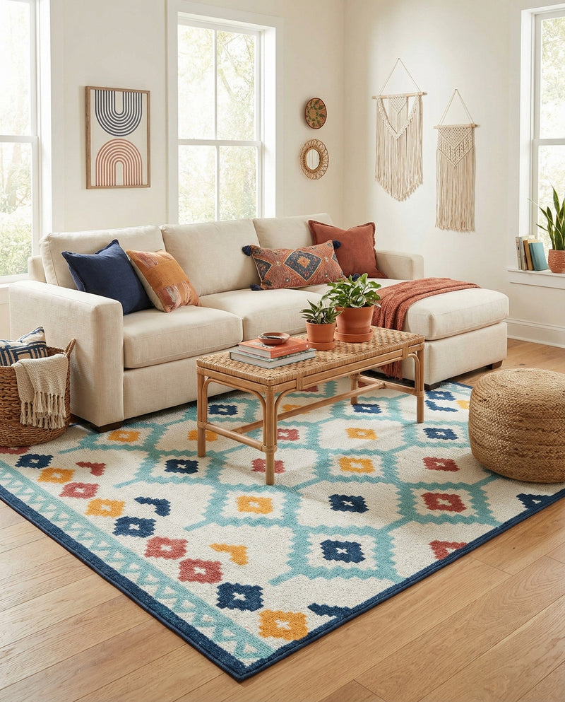 Caribbean Terrace Collection Area Rug -  Tobago Rectangle Ivory  lifestyle 35