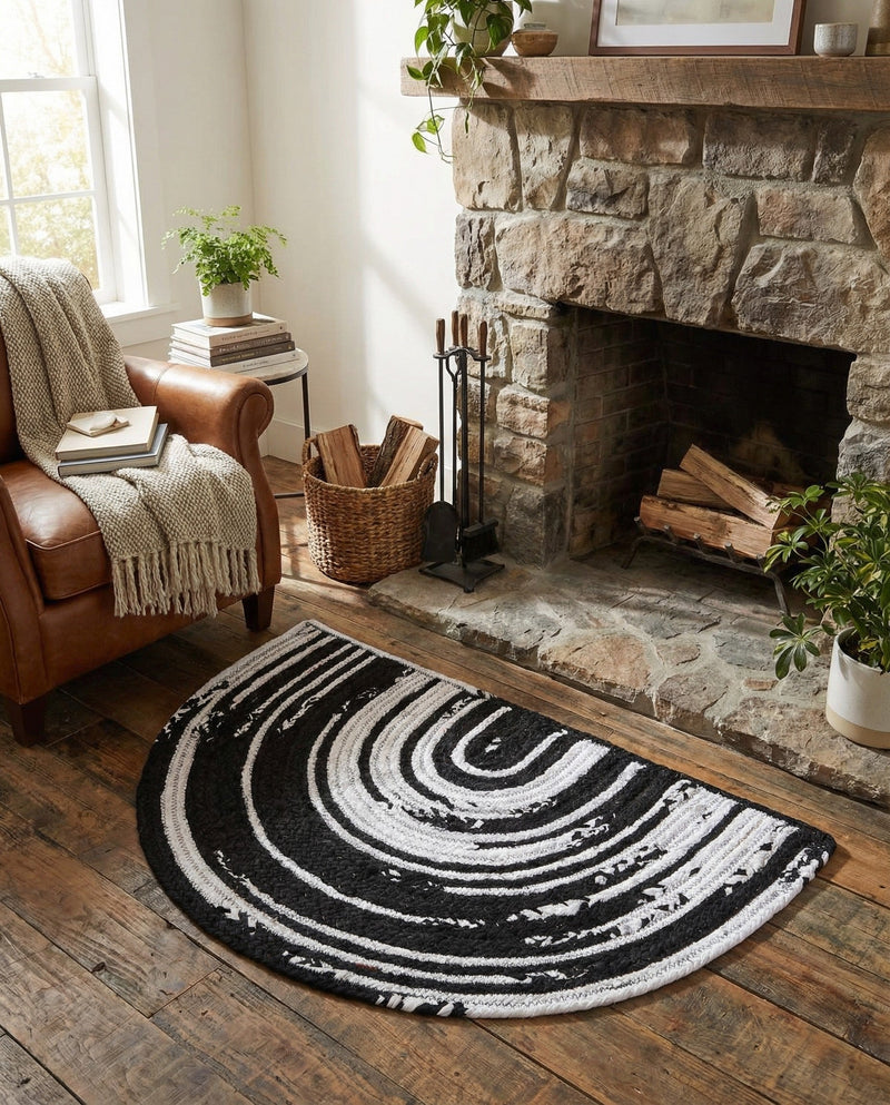 Woven Udaipur Collection Area Rug - Jaipur Hearth Black and White  lifestyle 37