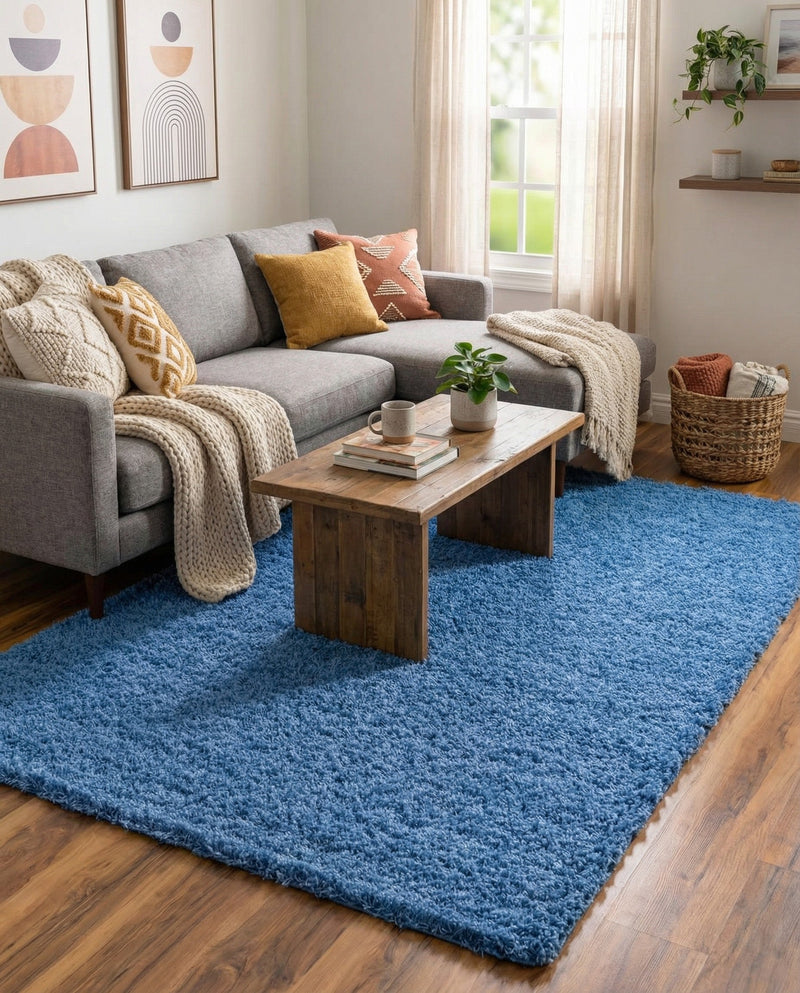 Plush Oasis Collection Area Rug - Serenity (Periwinkle Blue) Rectangle Periwinkle Blue  lifestyle 6