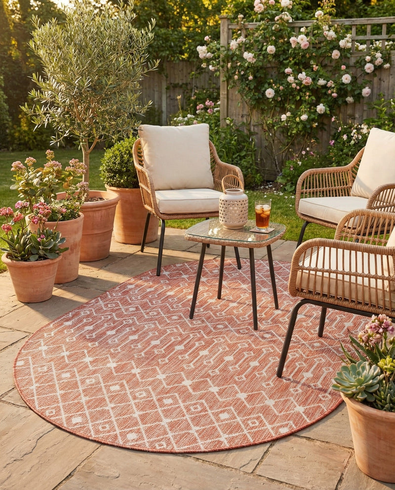 Savannah Pergola Collection Area Rug -  Pergola (Rust Red) Oval Rust Red  lifestyle 69