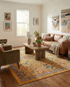 Seville Stripes Collection Area Rug -  Malaga (Yellow) Rectangle Yellow  lifestyle 13