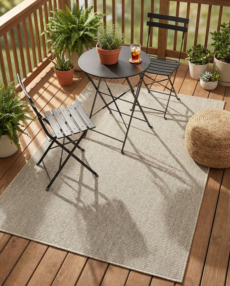 Seaside Serenity Collection Area Rug - Veranda (Light Gray) Rectangle Light Gray  lifestyle 36
