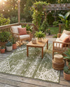 Desert Nomad Terrace Collection Area Rug - Sahara (Green) Rectangle Green  lifestyle 28