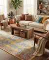 Seville Stripes Collection Area Rug -  Granada (Yellow) Rectangle Yellow  lifestyle 5