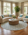 Savannah Pergola Collection Area Rug - Arbor (Gray) Round Gray  lifestyle 51