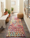Mediterranean Lattice Collection Area Rug - Santorini (Multi) Runner Multi  lifestyle 52