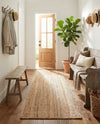 Woven Seaside Jute Collection Area Rug - Savannah (Natural) Runner Natural  lifestyle 56