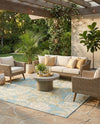 Seaside Blooms Collection Area Rug -  Shalimar Square Soft Blue  lifestyle 69