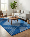 Seychelles Stripes Collection Area Rug - Mahe (Navy Blue) Rectangle Navy Blue  lifestyle 13
