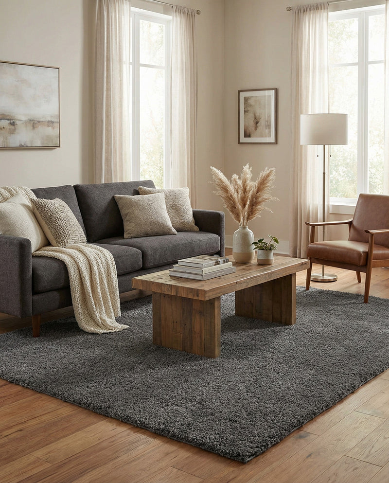 Cozy Comfort Shag Collection Area Rug - Haven (Smoke Gray) Rectangle Smoke Gray  lifestyle 10
