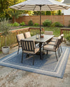 Terrace Fringe Collection Area Rug - Veranda (Blue) Rectangle Blue  lifestyle 20