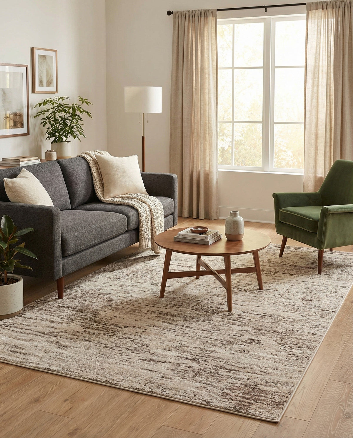 Serenity Sands Collection Area Rug - Dunescape Rectangle Brown  lifestyle 19