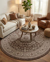Tribal Terrace Treasures Collection Area Rug -  Incan Isle (Brown) Round Brown  lifestyle 41