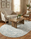 Coastal Haven Collection Area Rug - Seabreeze (Gray) Oval Gray  lifestyle 49
